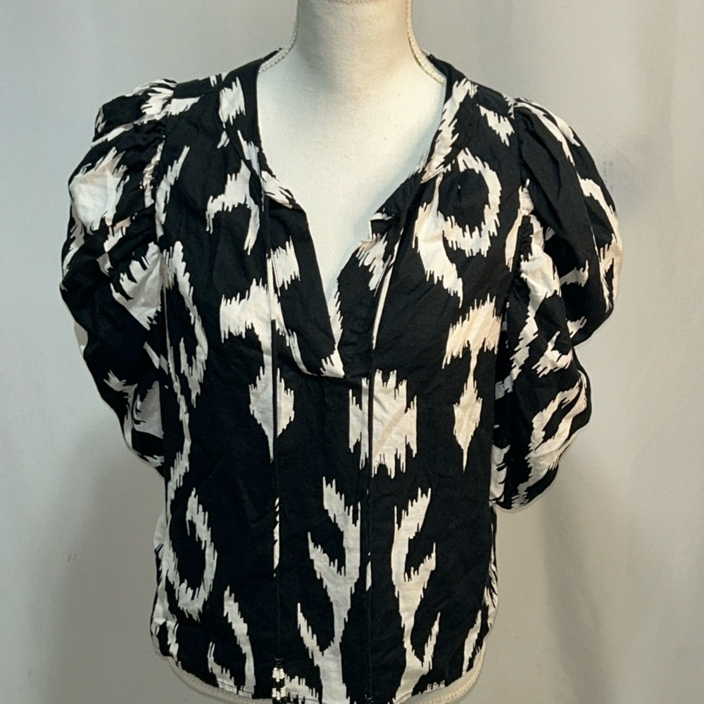 Rachel Zoe Graphic Black and White Blouse - Picture 1 of 8